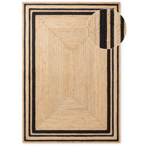 Hanse Home Črna/v naravni barvi ročno tkana preproga iz jute 120x170 cm Jutta &ndash; Cene