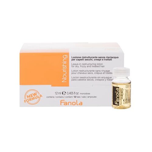 Fanola Nourishing Leave-In Lotion vlažilne in hranljive ampule za suhe in lomljive lase 12 ml za ženske Cene
