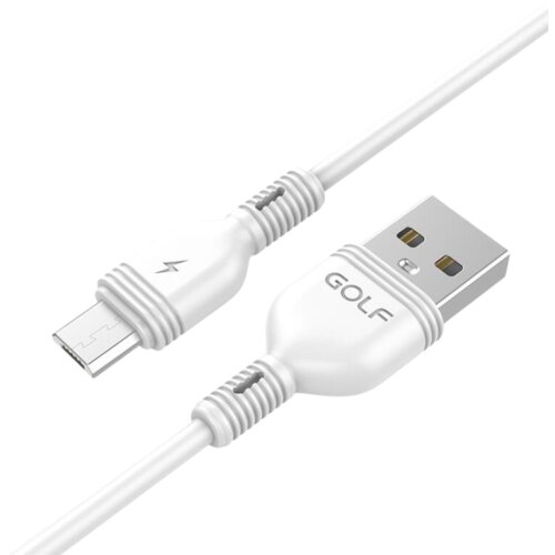 Golf kabl USB-A na MicroUSB 2A, GC-75M, 1m, Beli Slike