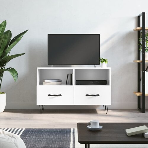 The Living Store TV omarica visok sijaj bela 80x36x50 cm inženirski les - TV Omarica, (21624850) Cene