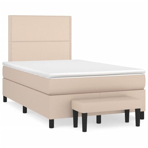 vidaXL Box spring postelja z vzmetnico kapučino 120x190cm umetno usnje, (21111809) Cene