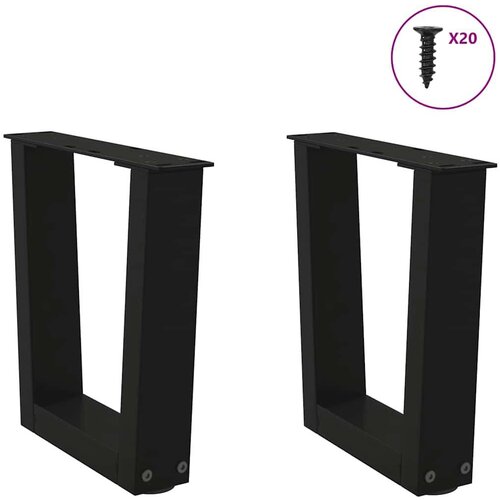 VidaXL Noge za blagovaonski stol V-oblika 2 kom crne 40x(30-31,3) cm Slike