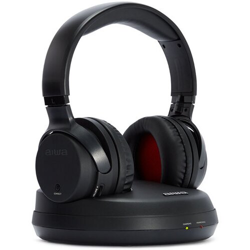Aiwa brezžične rf naglavne slu&amp;scaron;alke s polnilno postajo za vse audio in tv naprave WHF-930D Slike
