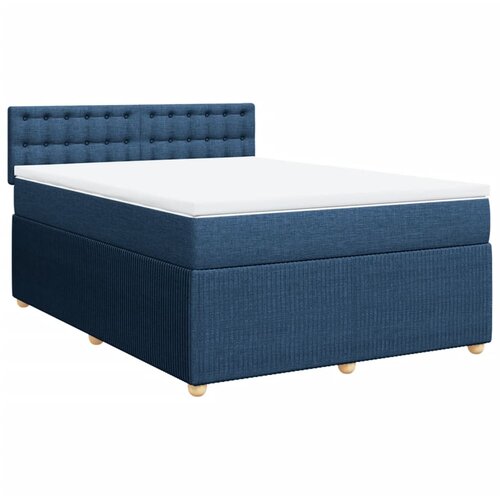 vidaXL Box spring postelja z vzmetnico modra 140x190 cm blago, (21307697) Cene