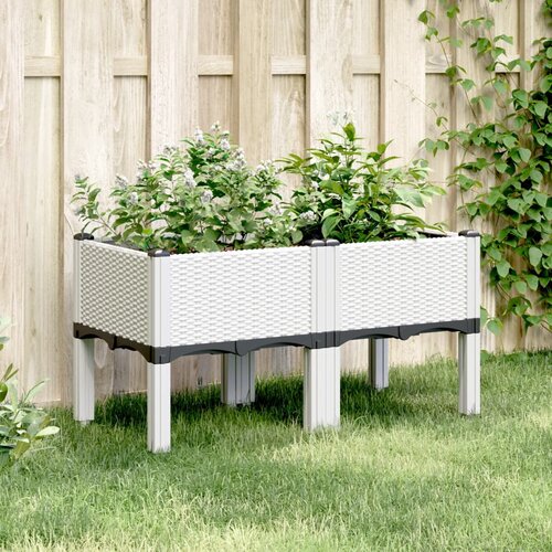 Furnova Cvetlično korito z nogami belo 80x40x42 cm PP, (21922232) Cene