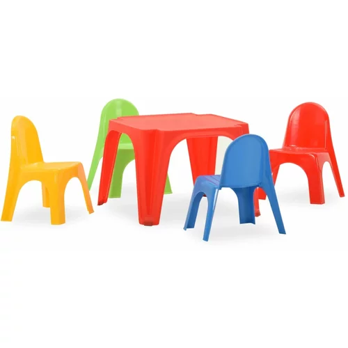 vidaXL Komplet otroške mizice in stolov PP, (20771647)