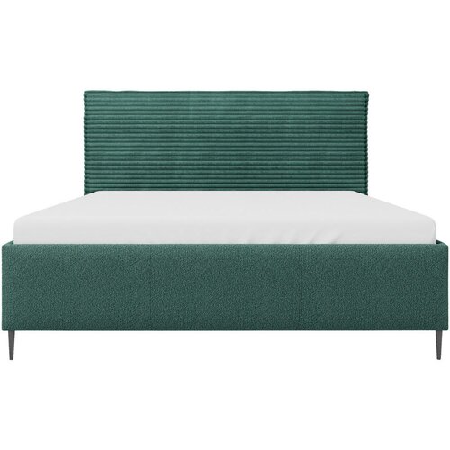 MID.YOU OBLAZINJENA POSTELJA 160 cm x 200 cm , les, tekstil, leseni material temno zelena Slike