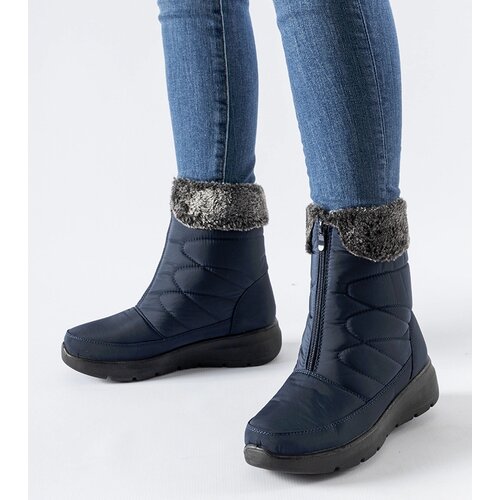 Gemre Navy wedge snow boots Brownton Cene