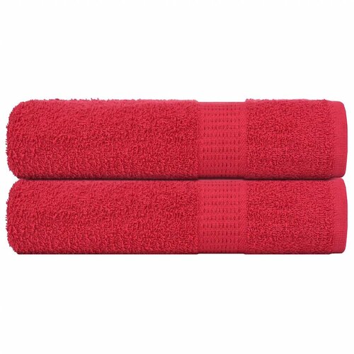 VidaXL Ručnici za ruke FROGN 2 kom. Crveni 50x100 cm 360 g/m&amp;sup2; - Crvena 50 x 100 cm 2 Slike