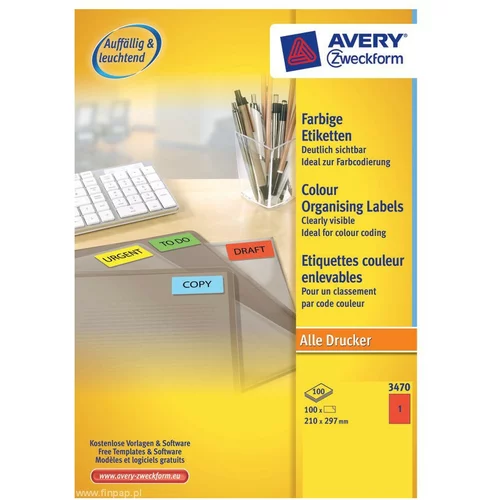 Avery Zweckform Etikete za označevanje, rdeče 210 x 279 mm