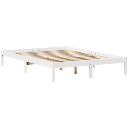  s regalom z knjige bez madraca bijeli 135x190cm borovina Slike
