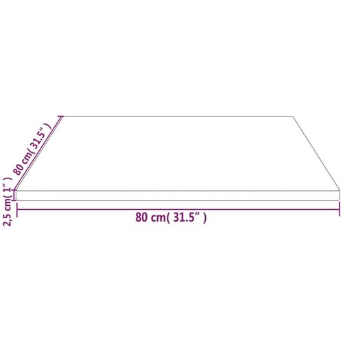 VidaXL Ploča za stol bijela 80x80x2 5 cm masivna borovina četvrtasta Slike