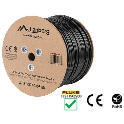 Lanberg LCF5-30CU-0305-BK networking cable Black 305 m Cat.5e F /UTP (FTP) outdoor Cijene
