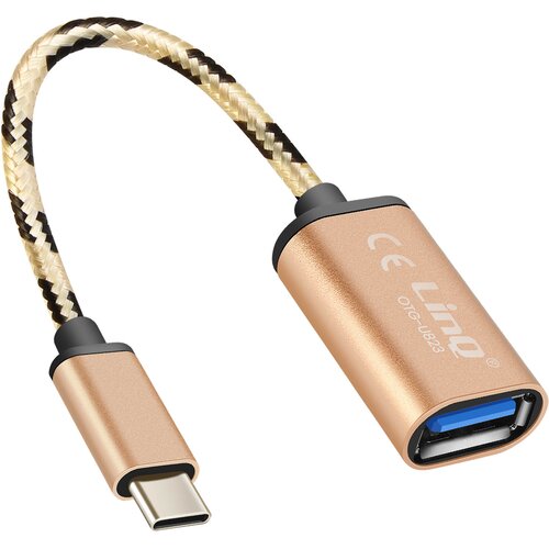 LINQ Adapterski kabel USB-C na USB OTG 15 cm, Zlata, (5000220222) Cene