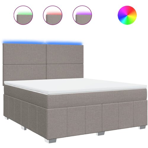 VidaXL Krevet s oprugama i madracem smeđesivi 180x200 cm tkanina Slike