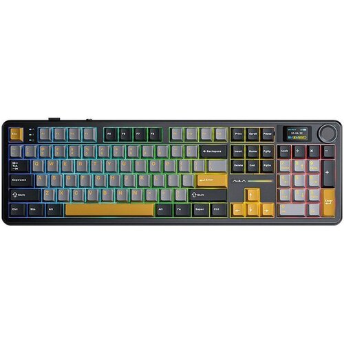 Aula F108 Pro Gray+Orange+Deep Gray Reaper Switch RGB Keyboard by Cijene