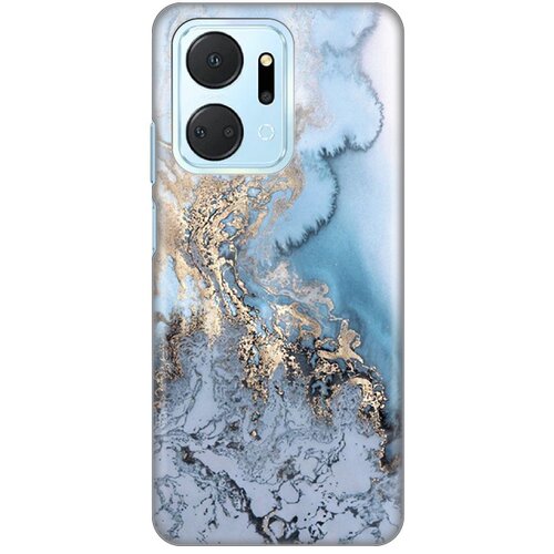 Silikonska maska za Honor X7a Blue Gold Marble Print šarena Slike