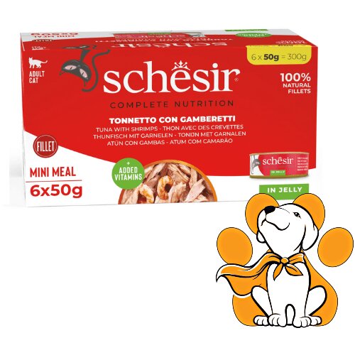 Schesir Shesir Cat Tuna & Shrimps in Jelly 6x50g, Fileti Tune Sa Škampima u Želeu Cene
