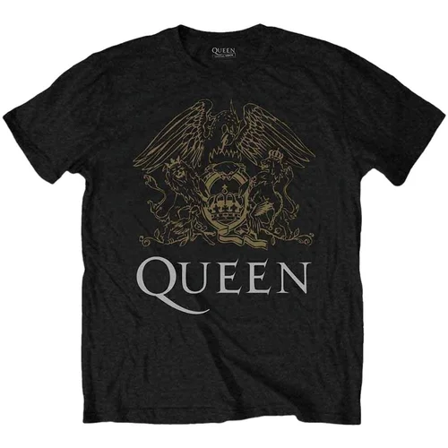 Queen Majica Crest Unisex Black M