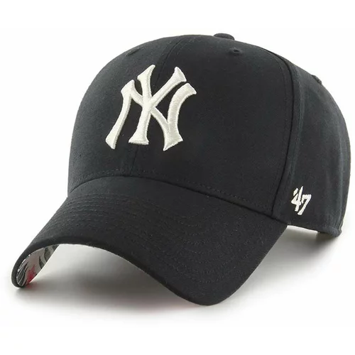 47 Brand pamučna kapa sa šiltom MLB New York Yankees boja: crna, s aplikacijom