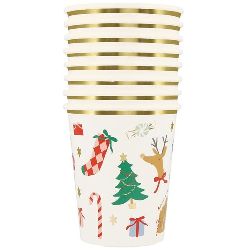 Meri Meri Papirnati kozarčki za enkratno uporabo v kompletu 8 ks Jolly Christmas &amp;ndash; Slike