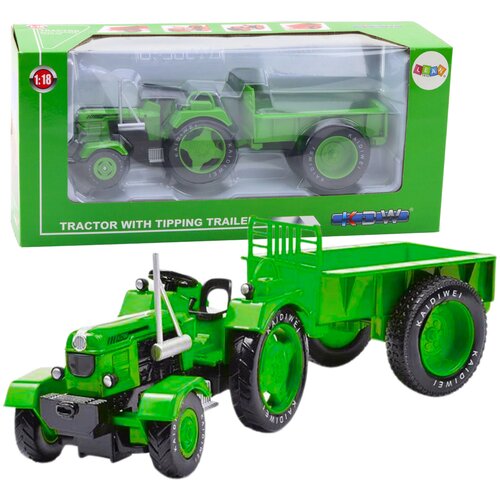 Metal Farm Tractor With Trailer Green 1:18 Cijene