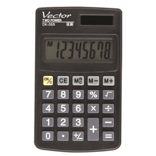VECTOR DK-055 Pocket Calculator, Black Slike