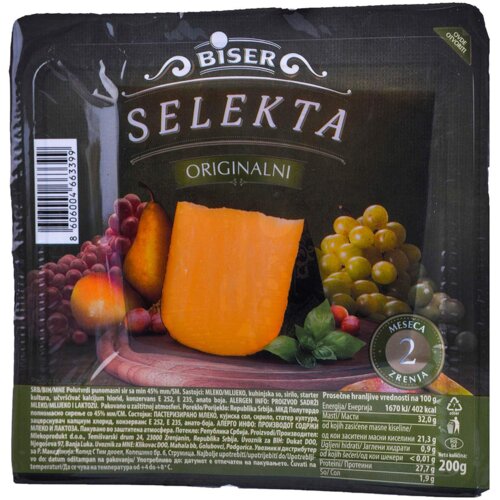 Mlekoprodukt Sir BISER Selekta 200g Cene
