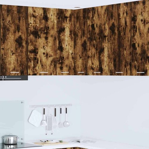 vidaXL Viseča omarica Riga Dimljen hrast in bela 57 x 57 x 80 cm Cene