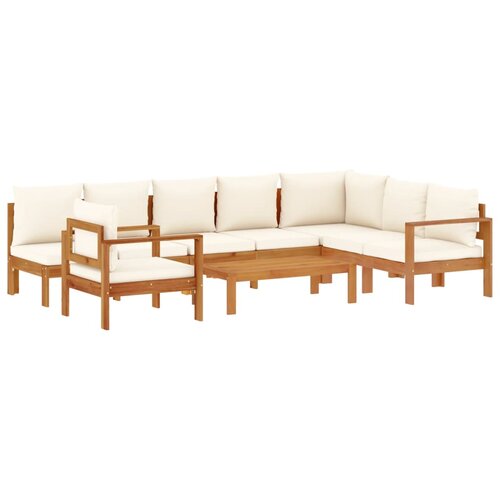 6-dijelna set vrtnih sofa s jastucima masivno bagremovo drvo Krema Slike