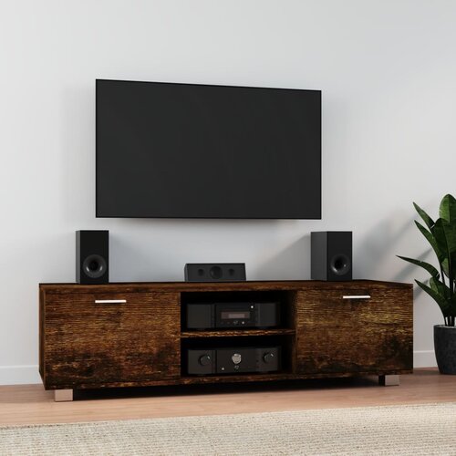 TV ormarić boja dimljenog hrasta 140x40,5x35 cm drveni Cijene