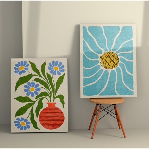 Wallity 2KNV4390 - 70 x 100 multicolor decorative canvas painting (2 pieces) Cene