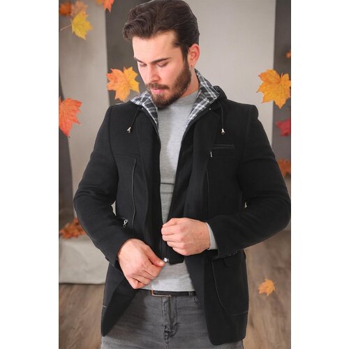 Dewberry K7540 MEN'S COAT-PLAIN BLACK Cene
