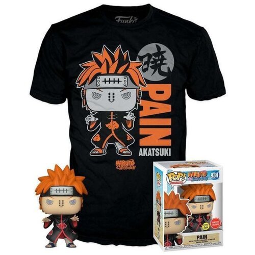 Funko set bobble figure anime - naruto shippuden pop! & tee - pain - glows in the dark Slike