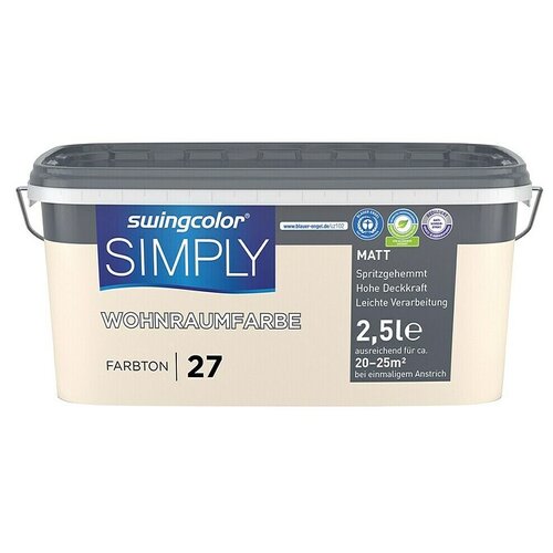 SWINGCOLOR Boja za zid Simply (Svijetlo žuta br: 27, Mat, 2,5 l) Cijene