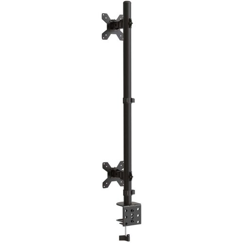  Dvostruki nosač za monitor crni čelični VESA 75/100 mm Slike