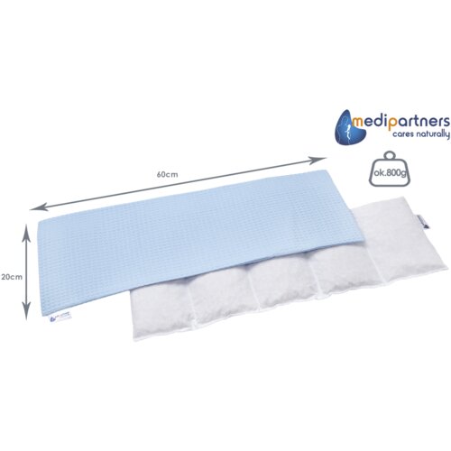 Medi Partners Thermophor with cherry seeds large 20x60 &amp;ndash; 5 chambers Waffle &amp;ndash; Light blue Slike
