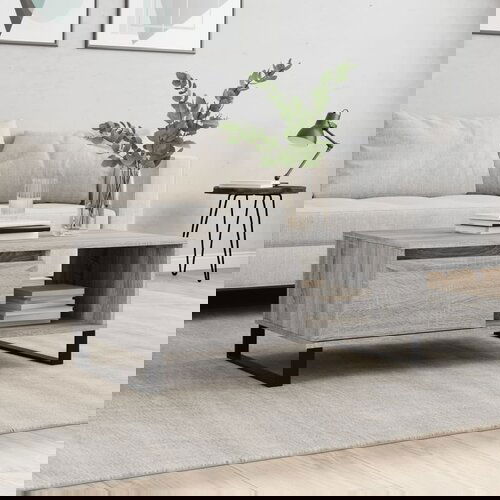 VidaXL Klubska mizica siva sonoma 90x50x36,5 cm inženirski les Slike