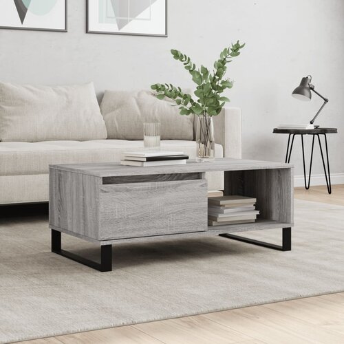 VidaXL Stolić za kavu boja sivog hrasta 90x50x36 5cm konstruirano drvo Slike