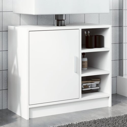 The Living Store Omarica za umivalnik bela 63x29x55 cm inženirski les - Omarica Za Umivalnik, (21486145) Slike
