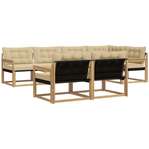  Set vanjskih sofa 7 kom. Bijela i bež Smeđa 327 x 168,5 x 73 cm Slike
