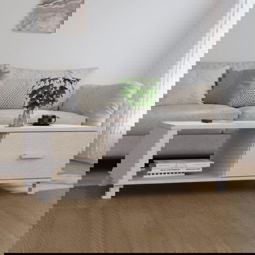 vidaXL stolić za kavu bijeli 100 x 55 x 35 cm od masivne borovine Cijene