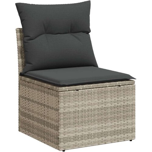 VidaXL 7-dijelni set vrtnih sofa svjetlosivi od poliratana Slike
