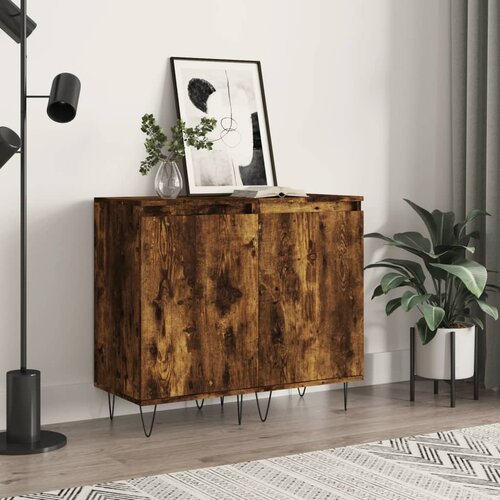  Komode 2 kom dimljena boja hrasta 40x35x70 cm konstruirano drvo Cijene