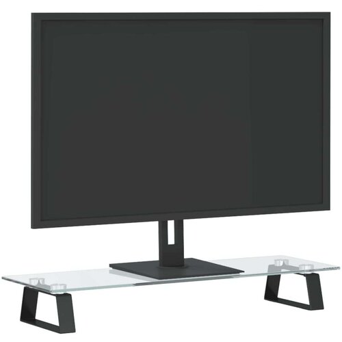  Za monitor crni 60x20x8 cm kaljeno staklo i metal Slike