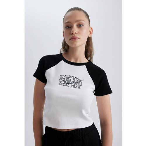 Defacto Slim Fit Printed Camisole Short Sleeve T-Shirt Cene