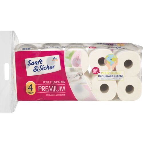 Sanft&Sicher Premium toaletni papir, 4-slojni, 200 listića 20 kom Cene