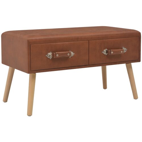 vidaXL Klubska mizica rjava 80x40x46 cm umetno usnje Cene
