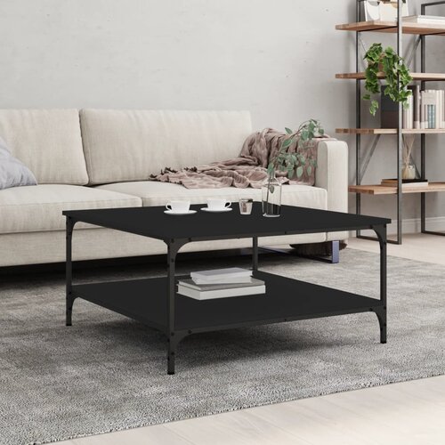 VidaXL Klubska mizica črno 80x80x40 cm inženirski les Slike