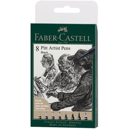  SET PITT ARTIST PK8 BLACK FABER-CASTELL 167158 BLISTER Cene